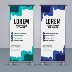 Abstract vector  business roll up display standee design