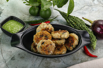 Indian style - chicken kebab with herbs