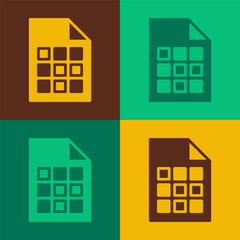 Pop art Lottery ticket icon isolated on color background. Bingo, lotto, cash prizes. Financial success, prosperity, victory, winnings luck. Vector