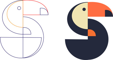 geometric toucan icon