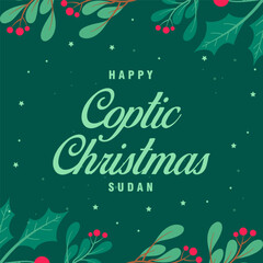Happy Copctic Christmas Sudan illustration vector background. Vector eps 10