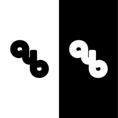 black and white infinity logo vector design in sports style and suitable for identity logos in the sports sector