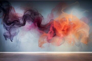 Abstract smoke mural with dynamic motion as a background. Generative AI