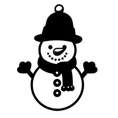 Festive Snowman Vector Illustration for Winter Holidays, Perfect for Christmas Cards, Holiday Decorations, and Winter-Themed Projects - Cute, Smiling Snowman Character in Red Scarf and Top Hat