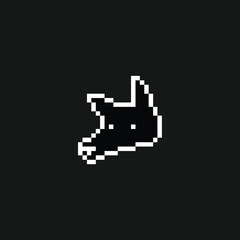 Fototapeta premium this is animal face icon use 1 bit style in pixel art with white color and black background ,this item good for presentations,stickers, icons, t shirt design,game asset,logo and your project.