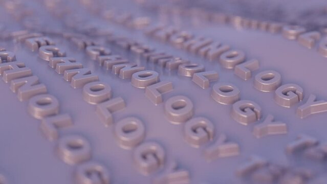 Technology Text in purple 3d Waves
