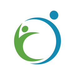 letter O people health logo icon