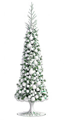 Christmas Tree in snow isolated over png transparent background. Generative AI