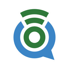 letter O chat wireless logo icon