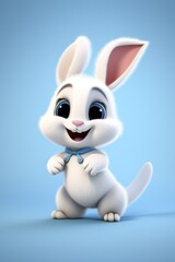 Obraz na płótnie Canvas funny cartoon character cute rabbit 3d animation Made with Generative AI