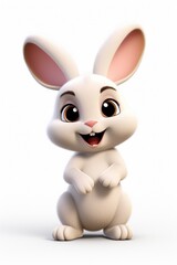 funny cartoon character cute rabbit 3d animation Made with Generative AI