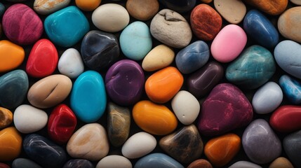 Fototapeta na wymiar Colorful painted stones backdrop