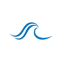 water wave logo, beach waves, sea, vector design