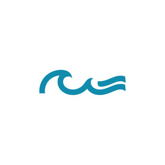 water wave logo, beach waves, sea, vector design