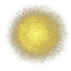 Golden grunge circle and brushes. Gold paints. illustration.