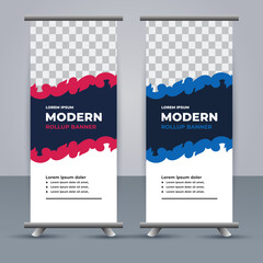 professional modern vector business roll up banner template design