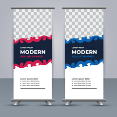 professional modern vector business roll up banner template design