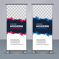 professional modern vector business roll up banner template design
