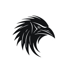 Apex predator bird head, black and white isolated on white background, mascot, design element for business, shirt, t shirt, logo, label, emblem, tatoo, sign, poster, emblems, Vector illustration