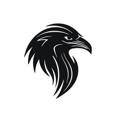 Naklejka premium Apex predator bird head, black and white isolated on white background, mascot, design element for business, shirt, t shirt, logo, label, emblem, tatoo, sign, poster, emblems, Vector illustration