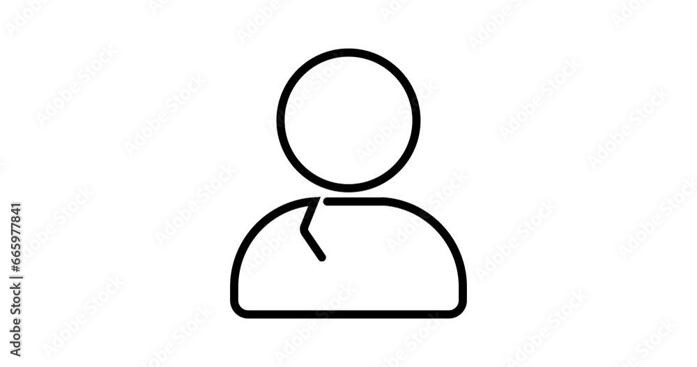 Poster businessman animated outline icon with alpha channel. businessman 4k video animation for web, mobile