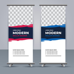 professional modern vector business roll up banner template design