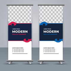 professional modern vector business roll up banner template design