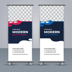 professional modern vector business roll up banner template design