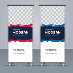professional modern vector business roll up banner template design