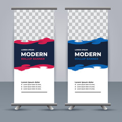 professional modern vector business roll up banner template design