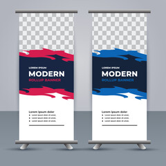 professional modern vector business roll up banner template design