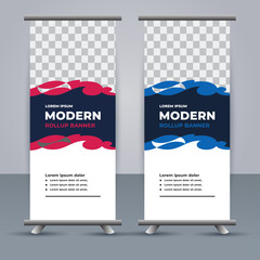 professional modern vector business roll up banner template design