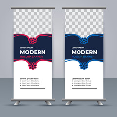 professional modern vector business roll up banner template design