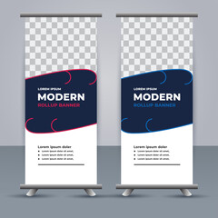 professional modern vector business roll up banner template design