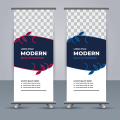 professional modern vector business roll up banner template design