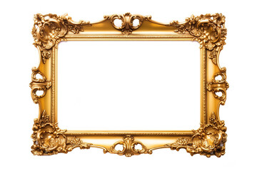 gold louis frame on white background - obrazy, fototapety, plakaty