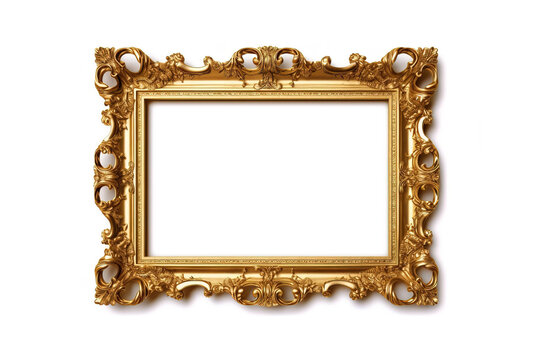 gold louis frame on white background