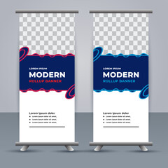 professional modern vector business roll up banner template design