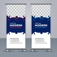 professional modern vector business roll up banner template design