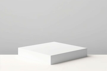 White cube podium platform isolated on 3d geometric background with blank box product stage stand minimal display or empty rectangle pedestal block object perspective mockup presentation show concept