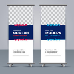 professional modern vector business roll up banner template design