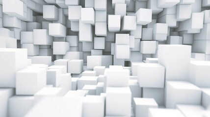 White cubes, illustration background