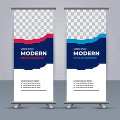 professional modern vector business roll up banner template design