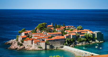 Fototapeta na wymiar Sveti Stefan island in Budva, Montenegro