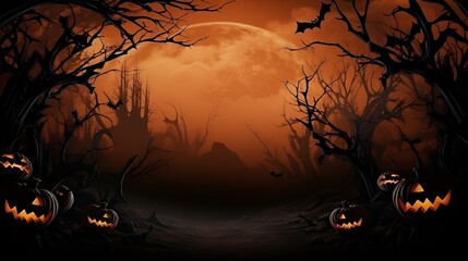 Fototapeta premium Halloween Magic, A Spooky Card Background, Perfect for Adding Eerie Messages and Imagery,halloween background