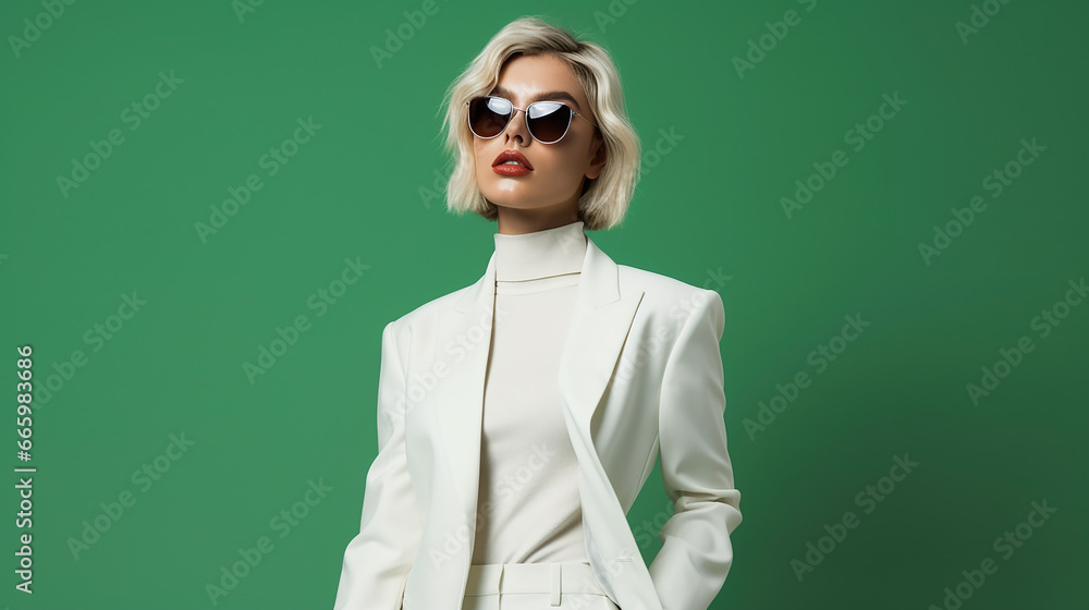 Wall mural fashion model posing in sunglasses