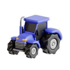 3D Illustration of Modern Tractor for Farming