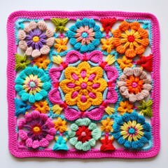 Fototapeta na wymiar beautiful crocheted napkin in folk style