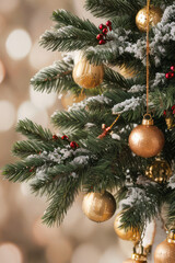 Obraz na płótnie Canvas christmas balls decoration on a tree