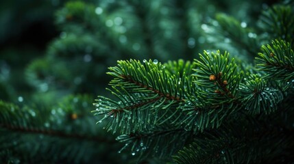Macro photography of spruce branches.
